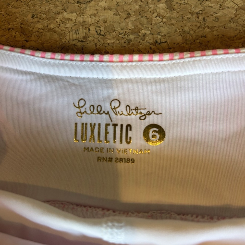 Lilly Pulitzer UPF 50+ LUXLETIC PRISKA SKORT HAVANA PINK SEERSUCKER Sz 6 - Picture 3 of 5